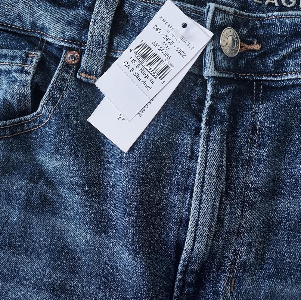 American Eagle Denim AEO Mom Jeans Size 6 Regular 28 NEW NWT - Picture 7 of 8